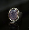 Maison de l'abeille / Intaglio Ring Chalcedony "Beetle" SV x K18YG