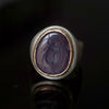 Maison de l'abeille / Intaglio Ring Chalcedony "Beetle" SV x K18YG