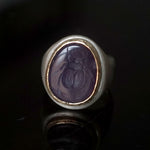 Maison de l'abeille / Intaglio Ring Chalcedony "Beetle" SV x K18YG