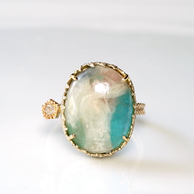 【-10/19限定】Curva ｙ Ruri JEWELRY/パライバトルマリンinクォーツ・ダイヤモンドリング