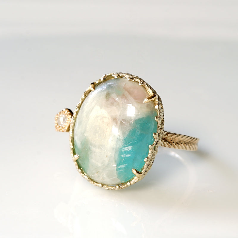 【-10/19限定】Curva ｙ Ruri JEWELRY/パライバトルマリンinクォーツ・ダイヤモンドリング