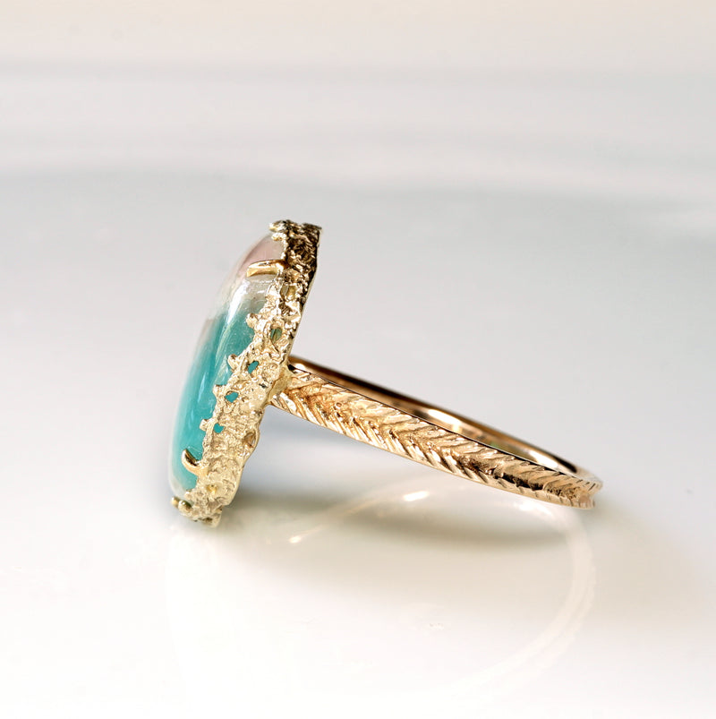 【-10/19限定】Curva ｙ Ruri JEWELRY/パライバトルマリンinクォーツ・ダイヤモンドリング