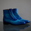 【-10/1正午限定】yojiomi / button boots calf blue＜leather sole＞