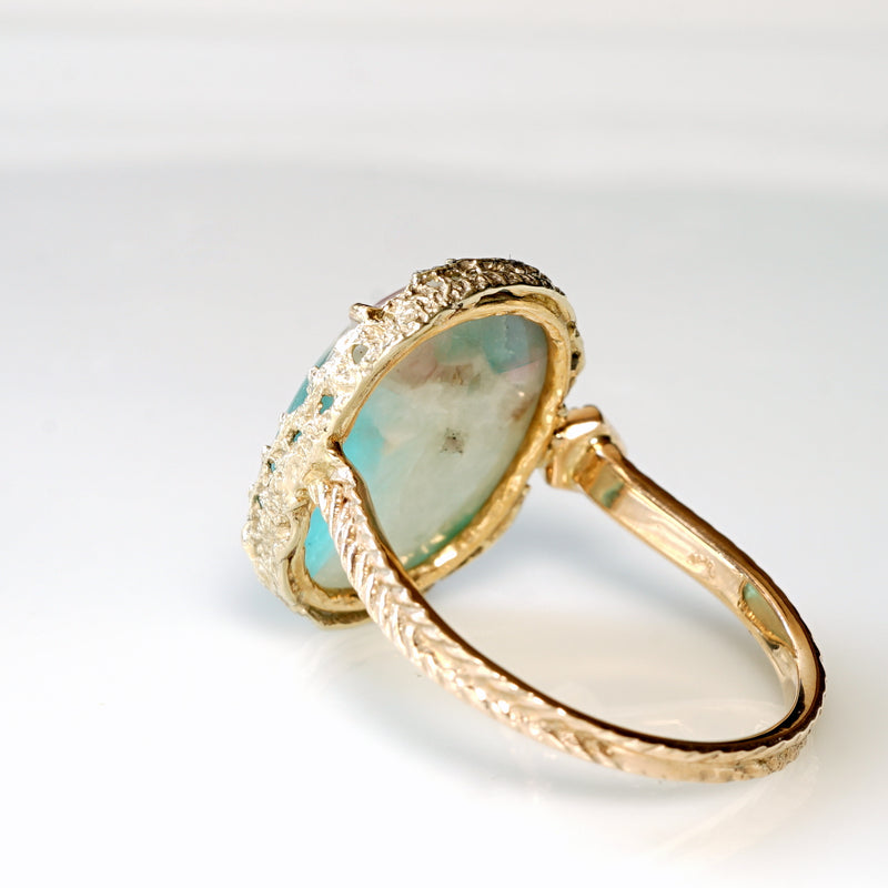 【-10/19限定】Curva ｙ Ruri JEWELRY/パライバトルマリンinクォーツ・ダイヤモンドリング