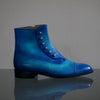 【-10/1正午限定】yojiomi / button boots calf blue＜leather sole＞