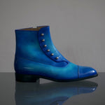 【-10/1正午限定】yojiomi / button boots calf blue＜leather sole＞