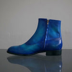 【-10/1正午限定】yojiomi / button boots calf blue＜leather sole＞