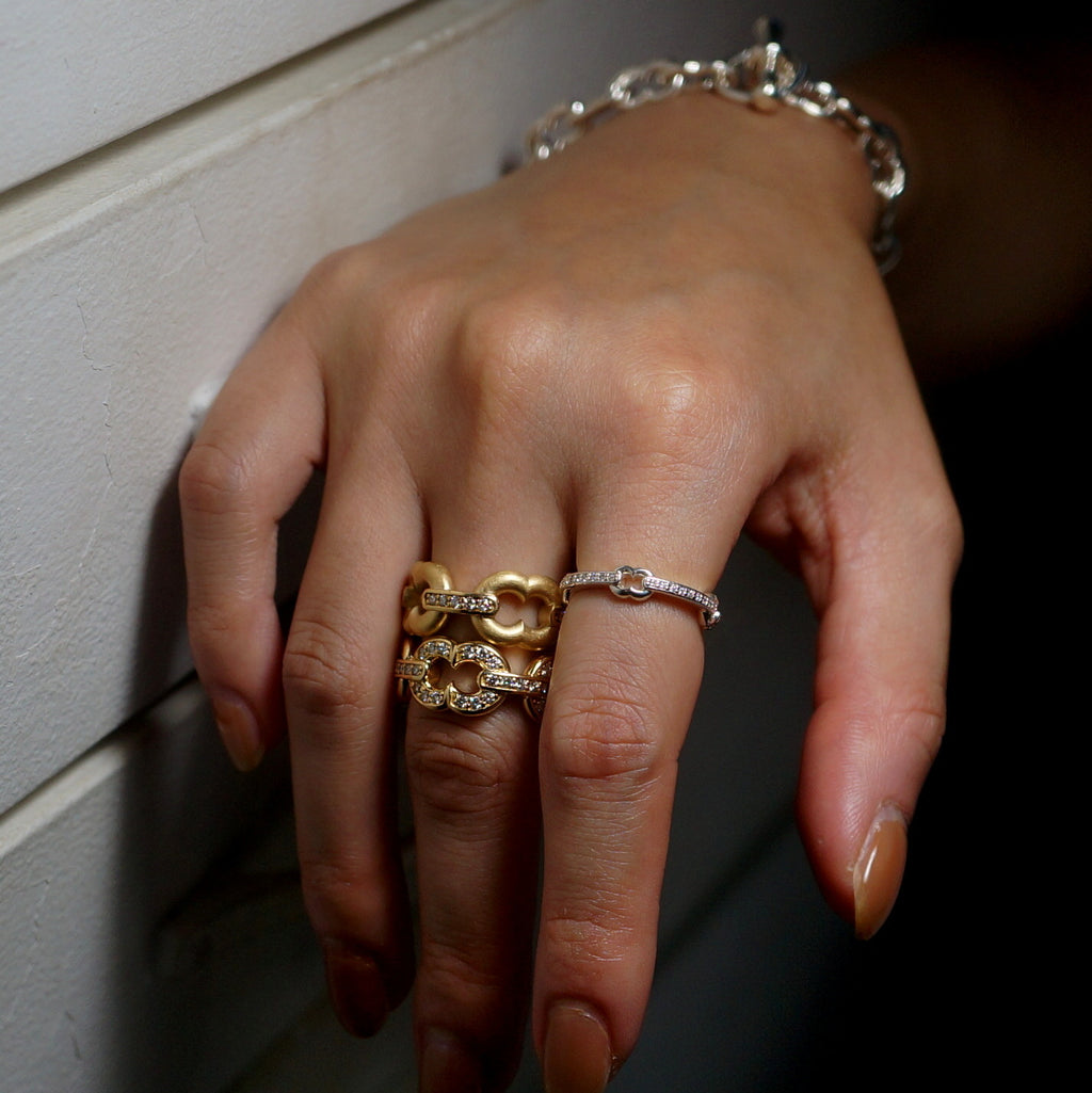 GIFTED / 4LINKED IMPLOSION CHAIN RING K18YGPV