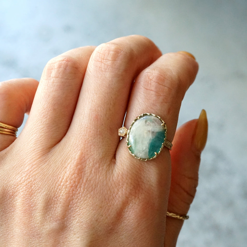 【-10/19限定】Curva ｙ Ruri JEWELRY/パライバトルマリンinクォーツ・ダイヤモンドリング