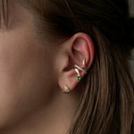 Kagann jewelry / snake earcuff K10 グリーンガーネット（左耳用）