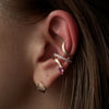 Kagann jewelry / snake earcuff K10 ピンクサファイア（左耳用）