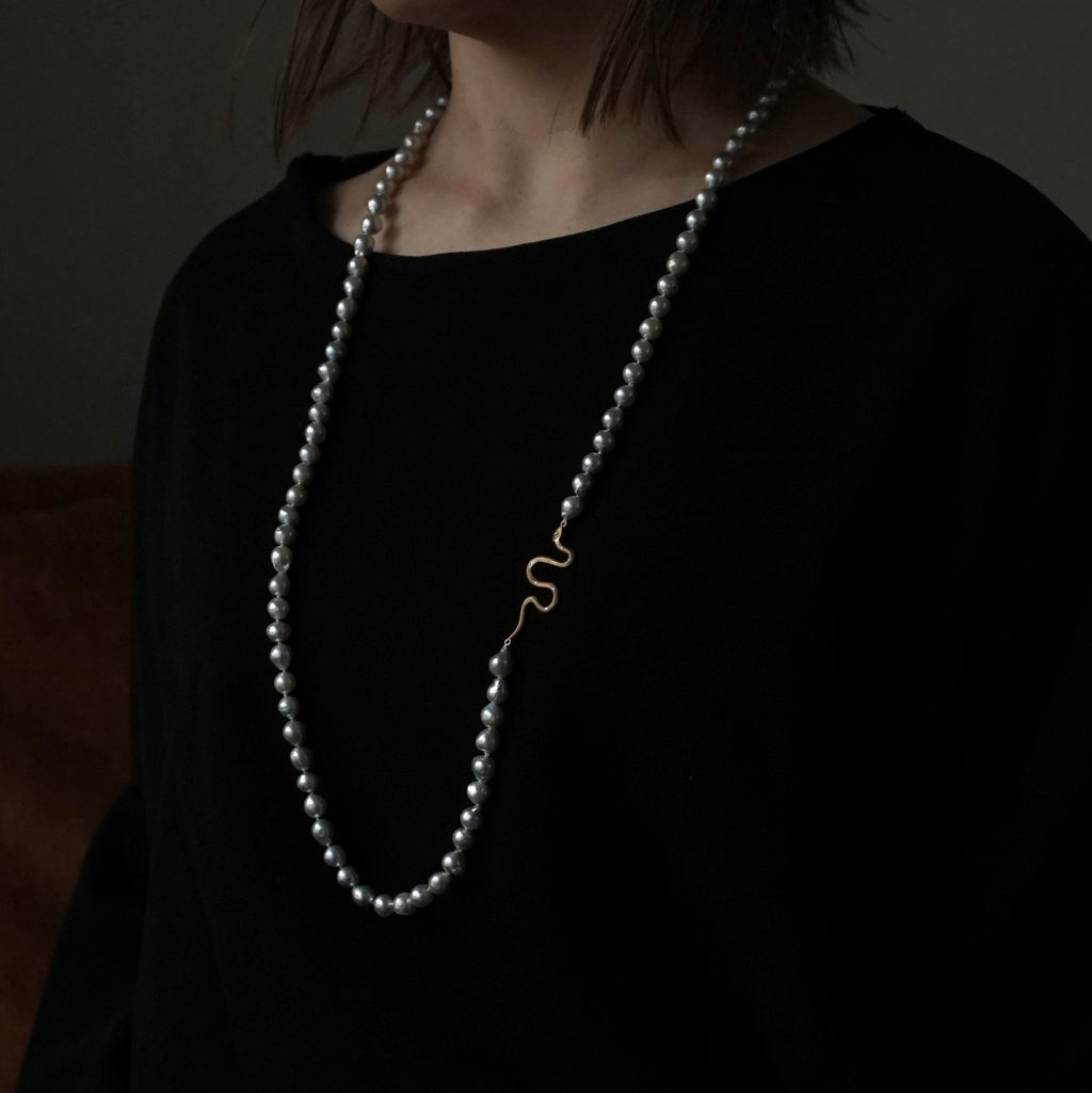 Kagann jewelry (カガンジュエリー) / snake×pearl  necklace K18