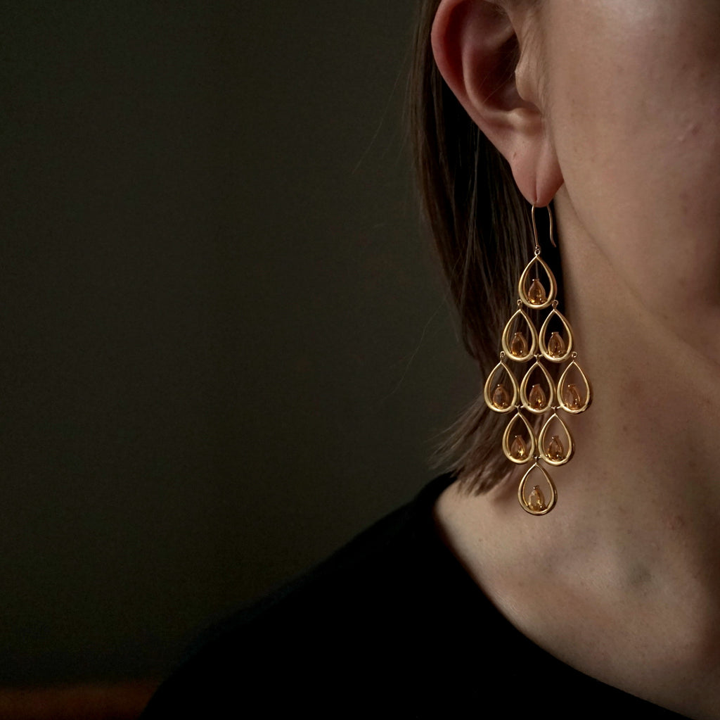 Kagann jewelry (カガンジュエリー) / Lotus earrings シトリン