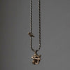 IN OUT DESIGN / K18YG Cherub Pendant Dia × K18YG Penis T-Bar Twist Chain Necklace
