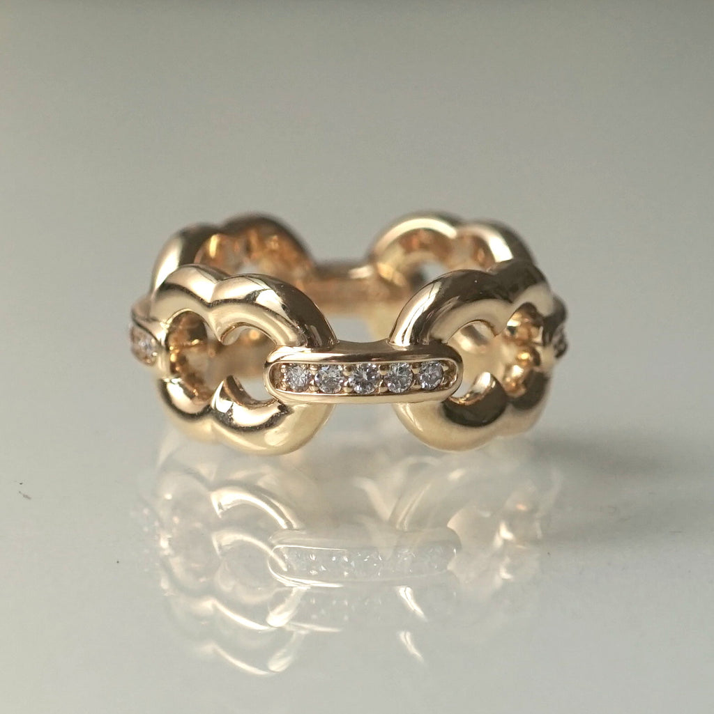 GIFTED / 4LINKED IMPLOSION CHAIN RING YGD