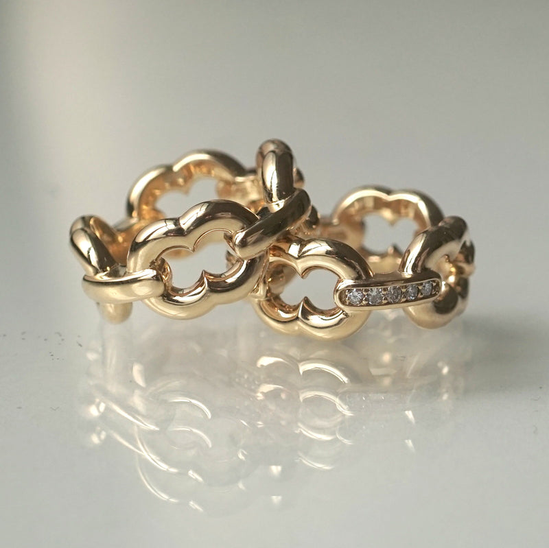 GIFTED / 4LINKED IMPLOSION CHAIN RING YG