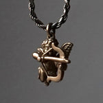 IN OUT DESIGN / K18YG Cherub Pendant Dia × K18YG Penis T-Bar Twist Chain Necklace