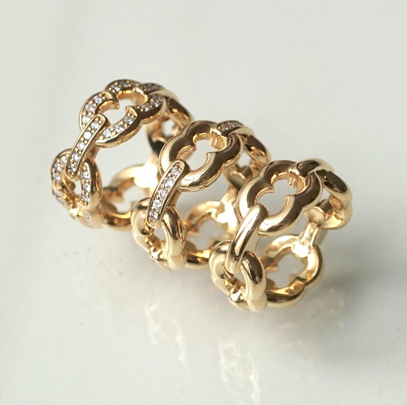 GIFTED / 4LINKED IMPLOSION CHAIN RING YG