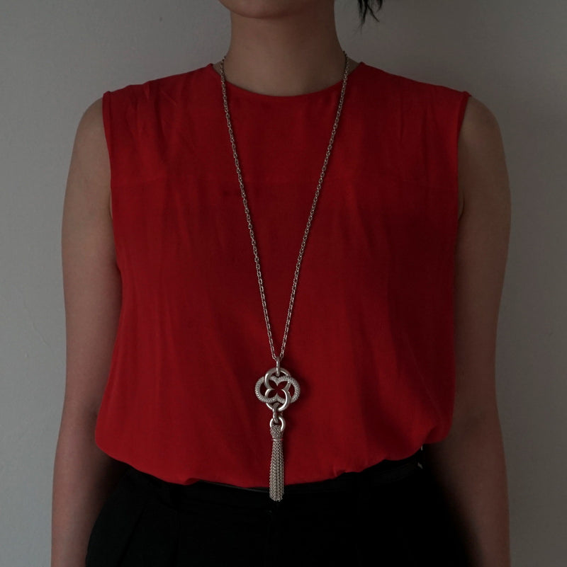 GIFTED / IMPLOSION CROSS NECKLACE TASSEL M PV（IMPLOSION NECK CHAIN ROΦ1H 80cm）