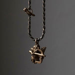 IN OUT DESIGN / K18YG Cherub Pendant Dia × K18YG Penis T-Bar Twist Chain Necklace
