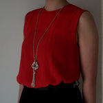GIFTED / IMPLOSION CROSS NECKLACE TASSEL M PV（IMPLOSION NECK CHAIN ROΦ1H 80cm）