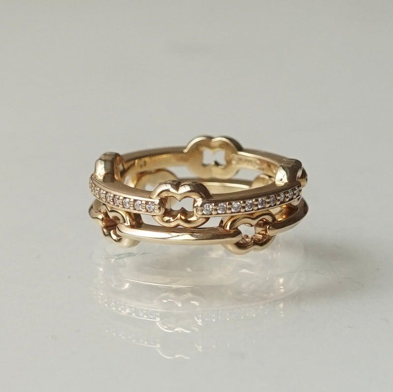 GIFTED / HOOPED IMPLOSION CHAIN RING YGD
