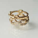 GIFTED / HOOPED IMPLOSION CHAIN RING YG