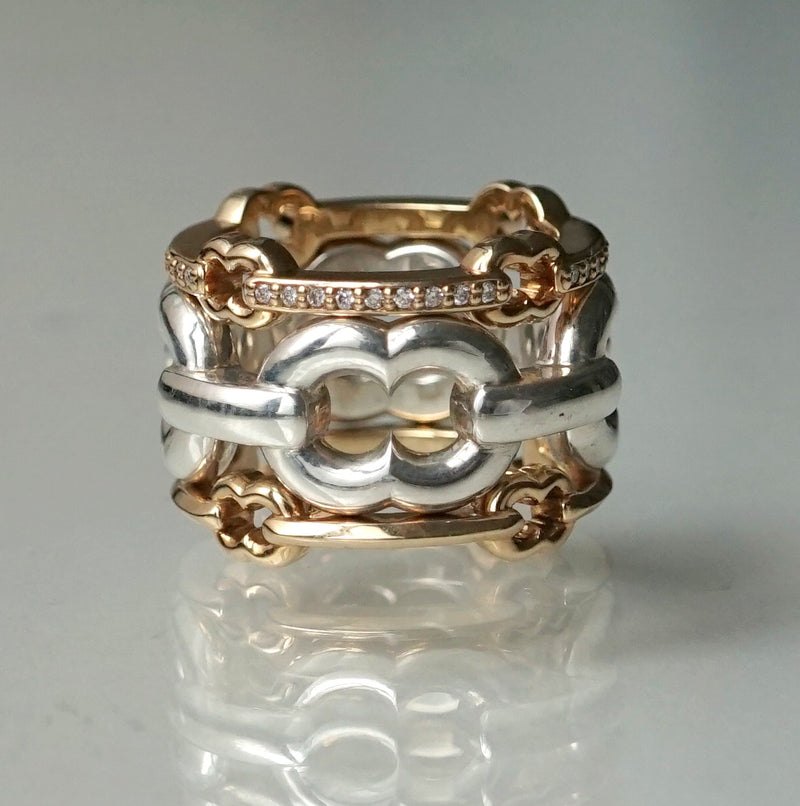 GIFTED / 4LINKED IMPLOSION CHAIN ​​RING SV