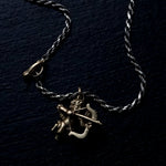 IN OUT DESIGN / K18YG Cherub Pendant Dia × K18YG Penis T-Bar Twist Chain Necklace