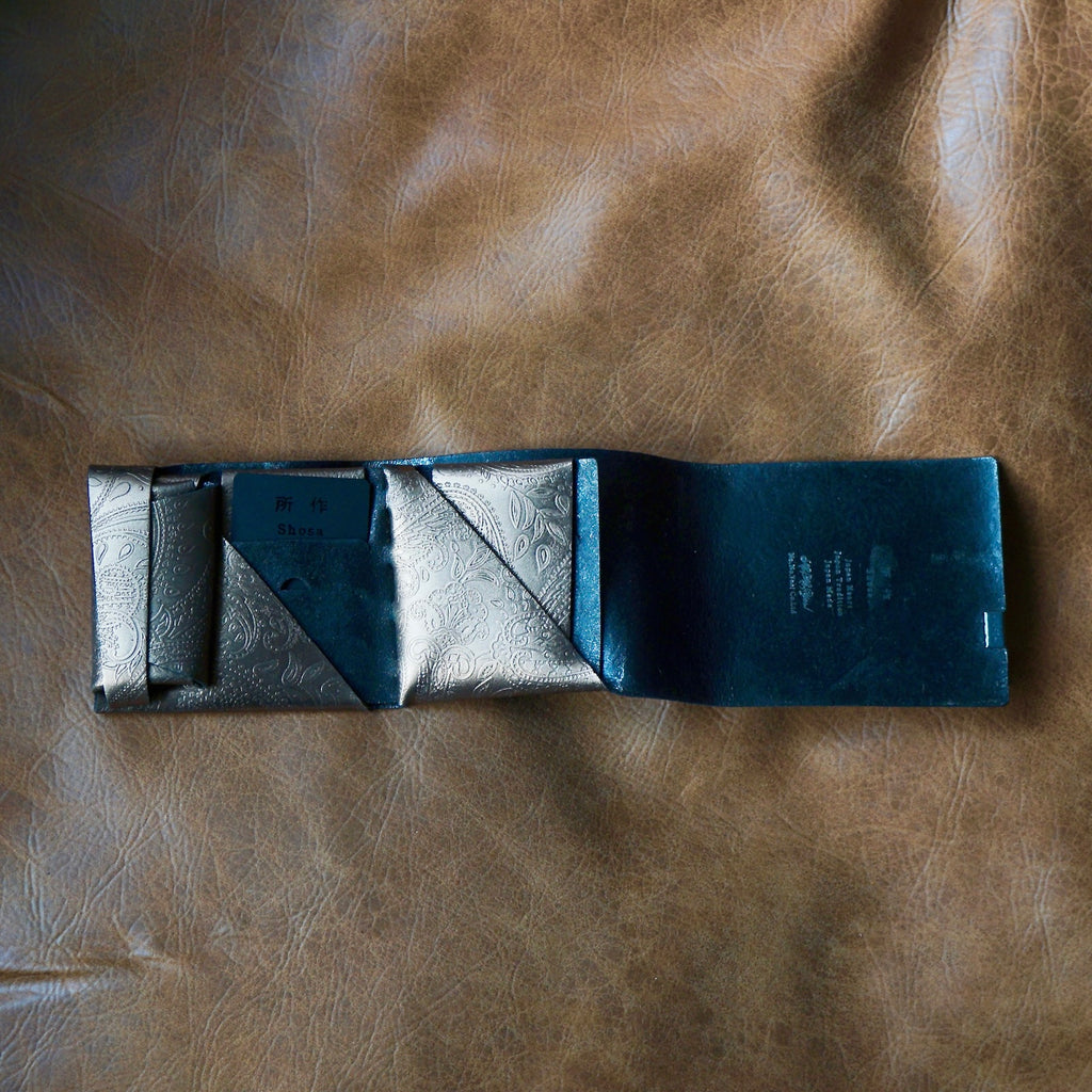 [Limited period]shosa / Short Wallet 2.0 Nubuck Night Dark Bronze x Paisley