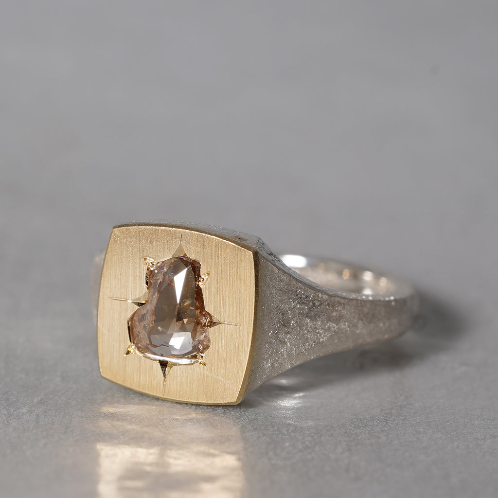 【~6/30  SALE期間限定】GICLAT /  K18YG/silver x Antique Diamond 0.322ct