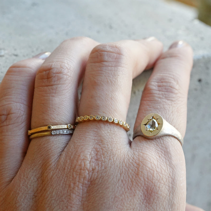 GICLAT / Round Half Eternity Ring K18YG G25R7Y (custom-order )