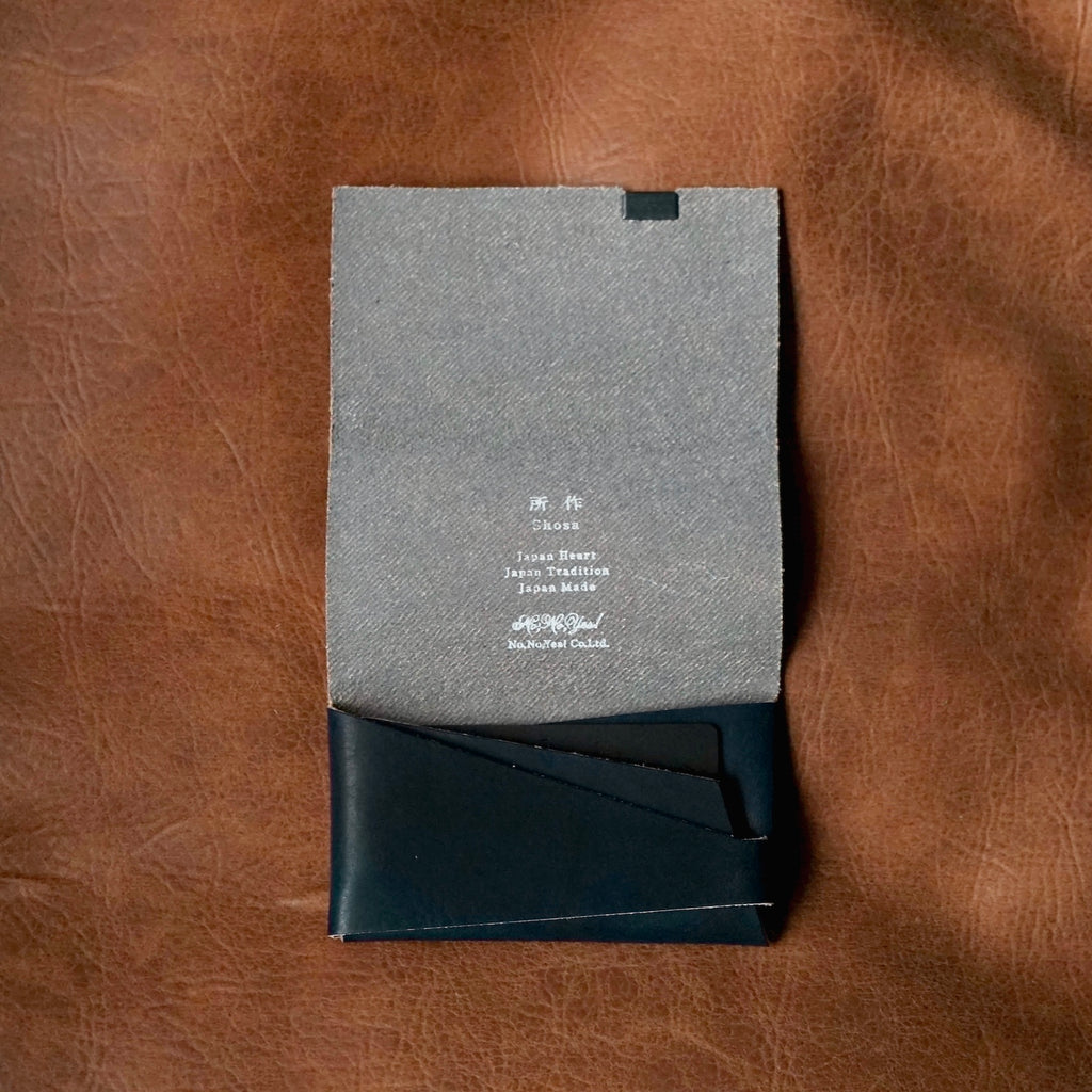 [Limited period]shosa / Card case indigo dyed denim x blue