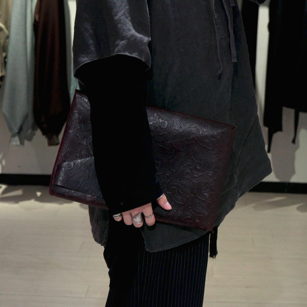 [Limited period]shosa / Clutch bag bridle paisley x burgundy