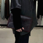 [Limited period]shosa / Clutch bag bridle paisley x burgundy