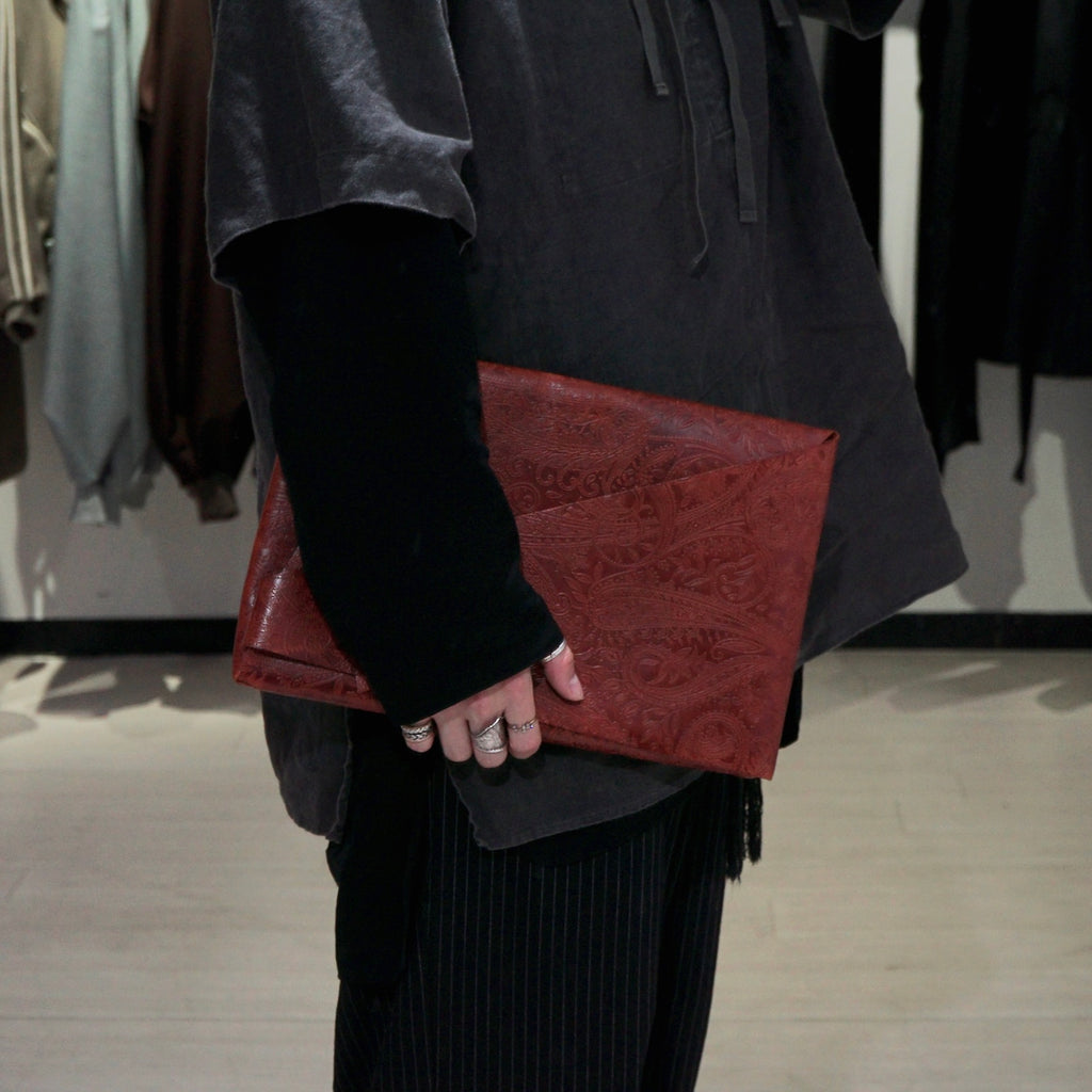 [Limited period]shosa / Clutch bag bridle paisley x orange