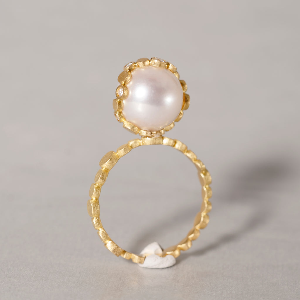 【-4/28限定】yumico lucau / Circle Ring with Pearl (06RCW_A10_y)