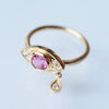 Kagann jewelry / Evil eye ring K18 pink sapphire #13