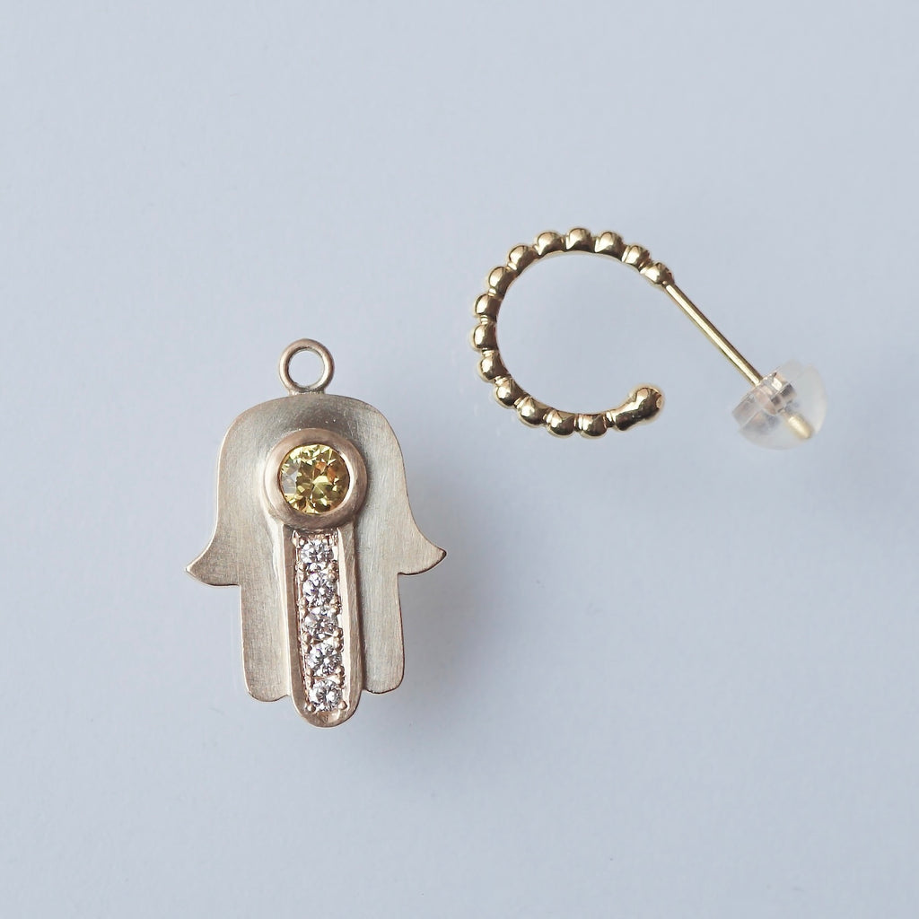 Kagann jewelry / Khamsa charm K10 イエローサファイア