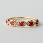 Kagann jewelry / Evil eye half eternity Ring Ruby K18