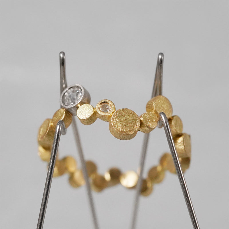 8/31 期間限定】19un-neuf / Dot Fullmoon ring Diamond LR18512