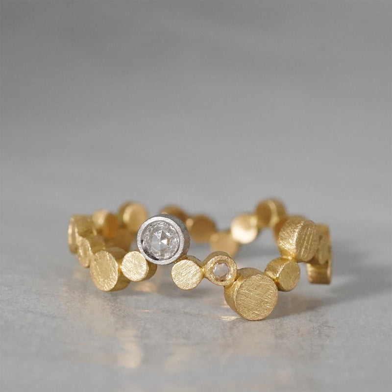 【-8/31 期間限定】19un-neuf / Dot Fullmoon ring Diamond LR18512
