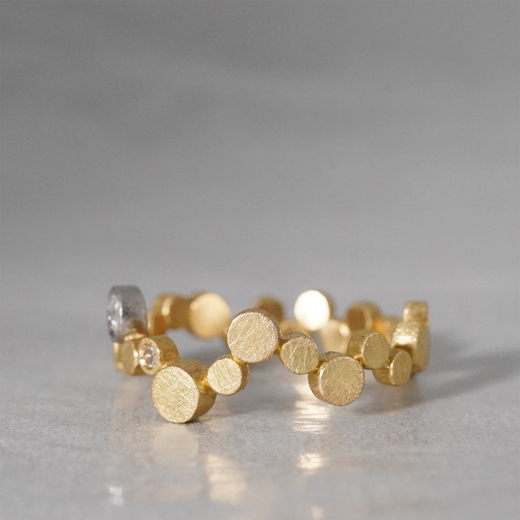 【-8/31 期間限定】19un-neuf / Dot Fullmoon ring Diamond LR18512