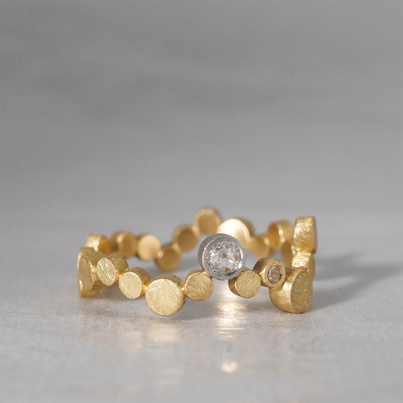 【-8/31 期間限定】19un-neuf / Dot Fullmoon ring Diamond LR18512