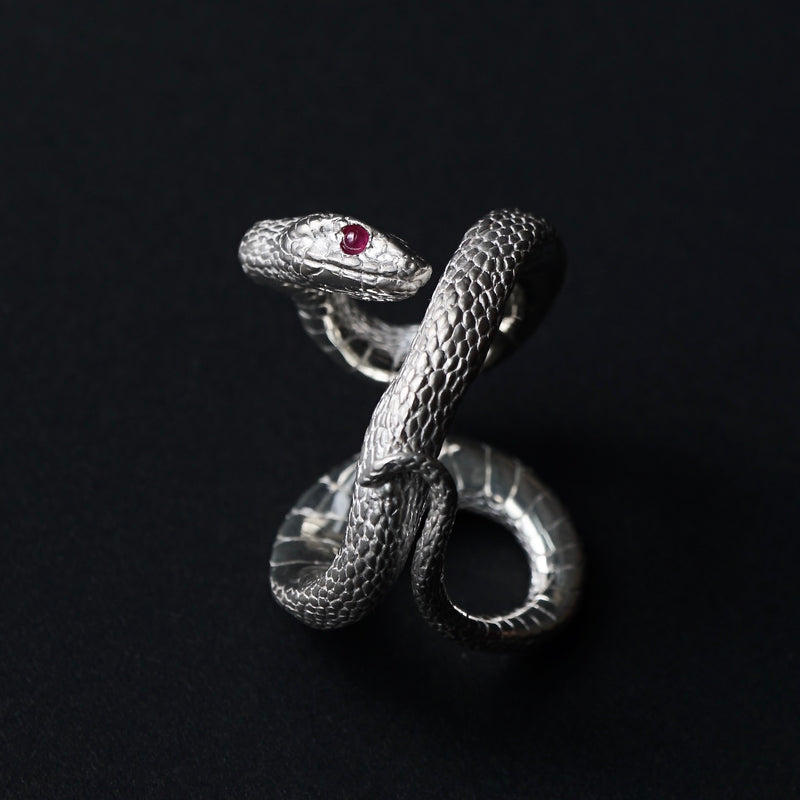 ELCAMI / Snake Ring Ruby x Diamond (ER-147)