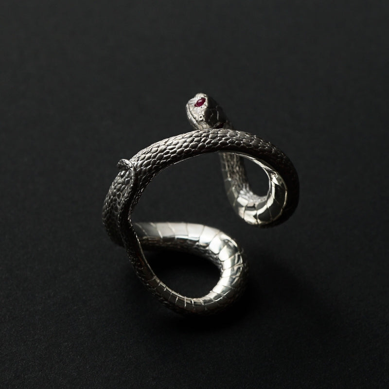 ELCAMI / Snake Ring Ruby x Diamond (ER-147)