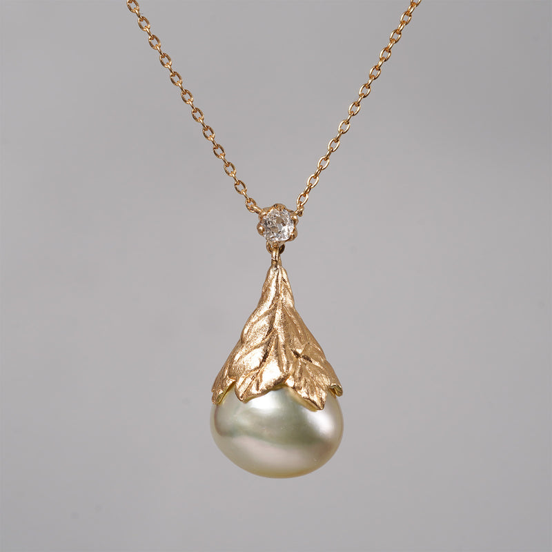 【8/2-8/31限定】siena / Pearl Leaf white necklace 2507-02