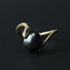 ELCAMI / Snake Black Pearl Ring K18YG (ERK-140)