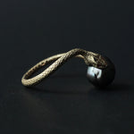 E-san only ELCAMI / Snake White Pearl Ring K18YG (ERK-140) #19