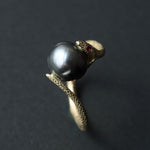 E-san only ELCAMI / Snake White Pearl Ring K18YG (ERK-140) #19